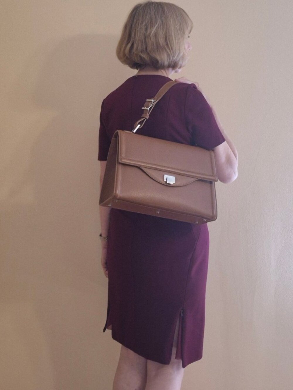Tiffany & Co. Camel Italian pebble leather shoulder bag - Picture 4 of 16